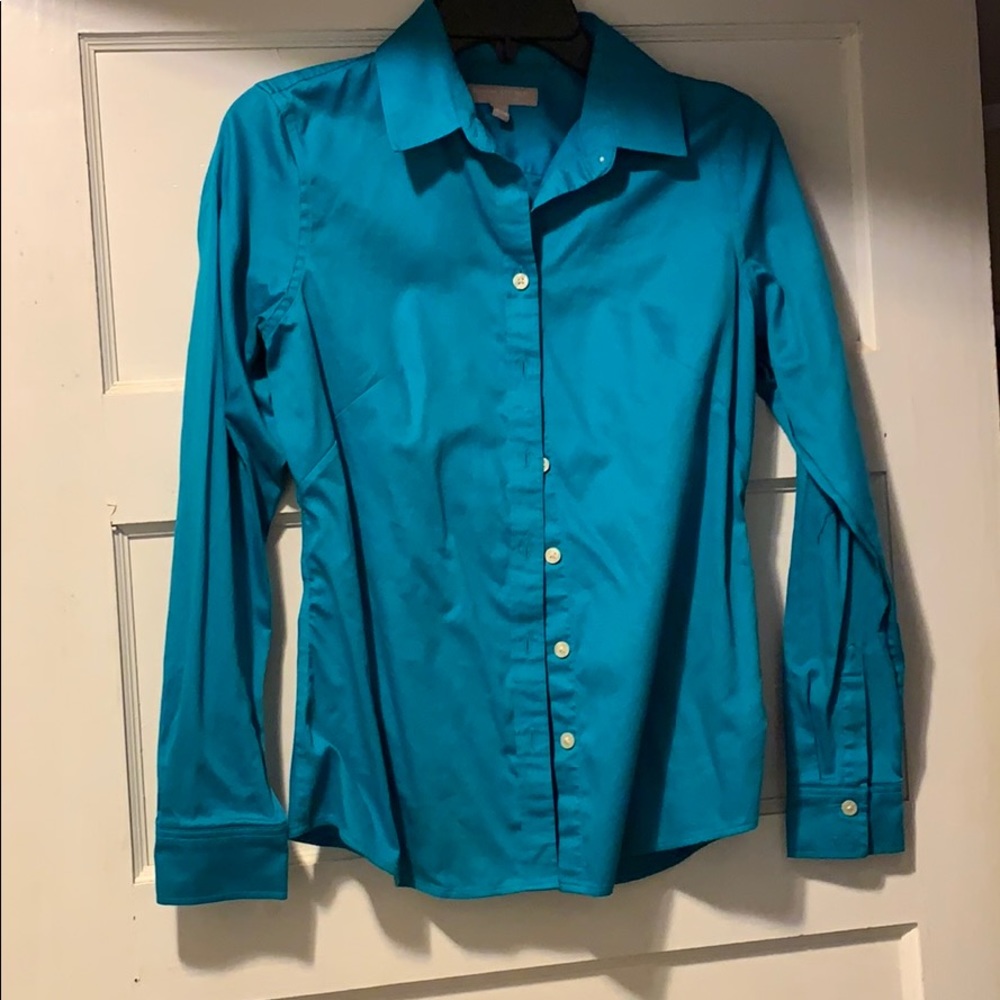 Teal Banana Republic non iron button down